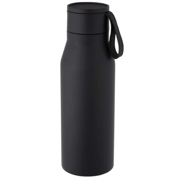 Bouteille Ljungan de 500 ml en acier inoxydable avec isolation par le vide et couche de cuivre – Noir
