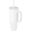 Gobelet isotherme Brady 900 ml certifié RCS avec paille en silicone – Blanc