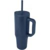 Gobelet isotherme Brady 900 ml certifié RCS avec paille en silicone – Marine