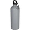 Bouteille d’eau Oregon de 750 ml en acier inoxydable à simple paroi certifiée RCS, recyclé mat avec mousqueton – Gris