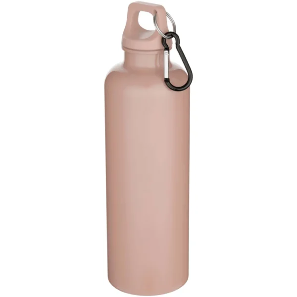 Bouteille d’eau Oregon de 750 ml en plastique recyclé uni certifié RCS avec mousqueton – Rose poudré