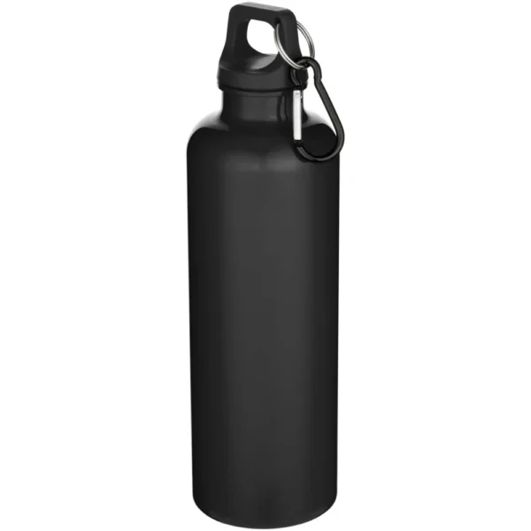 Bouteille d’eau Oregon de 750 ml en plastique recyclé uni certifié RCS avec mousqueton – Noir