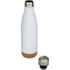 Bouteille d’eau Cove de 500 ml en acier inoxydable isolée sous vide et à double paroi avec détails en liège