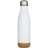 Bouteille d’eau Cove de 500 ml en acier inoxydable isolée sous vide et à double paroi avec détails en liège