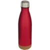 Bouteille d’eau Cove de 500 ml en acier inoxydable isolée sous vide et à double paroi avec détails en liège – Rouge