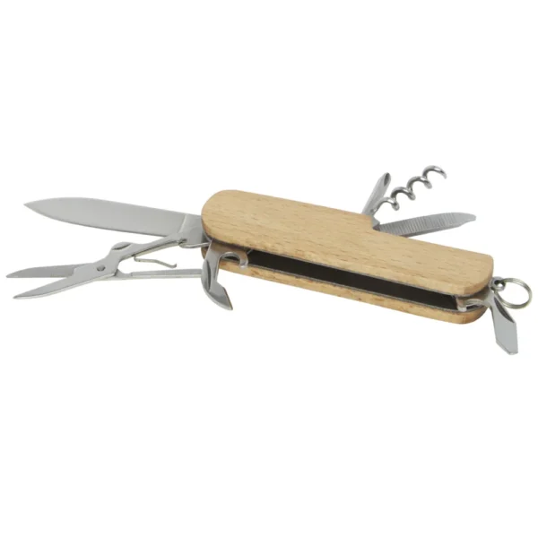 Couteau de poche Richard en bois à 7 fonctions – Naturel