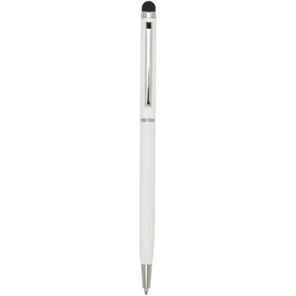 Stylo bille en aluminium Ore avec stylet (encre bleue) – Blanc