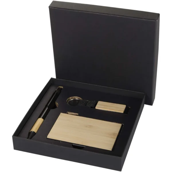Ensemble cadeau Minka avec stylo bille en aluminium recyclé RCS, porte-clés et porte-cartes RFID – Naturel Ensemble cadeau Minka avec stylo bille en aluminium recyclé RCS, porte-clés et porte-cartes RFID – Naturel