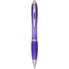 Stylo bille en plastique recyclé RCS avec corps et grip colorés (encre noire) Nash – Violet