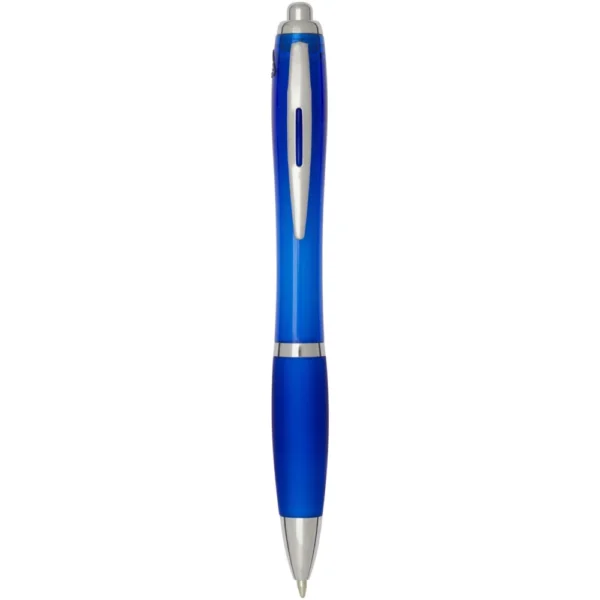 Stylo bille en plastique recyclé RCS avec corps et grip colorés (encre noire) Nash – Bleu royal