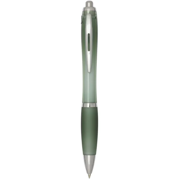 Stylo bille en plastique recyclé RCS avec corps et grip colorés (encre noire) Nash – Vert bruyère