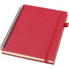 Cahier à spirales Liss A5 à couverture rigide en plastique recyclé – Rouge