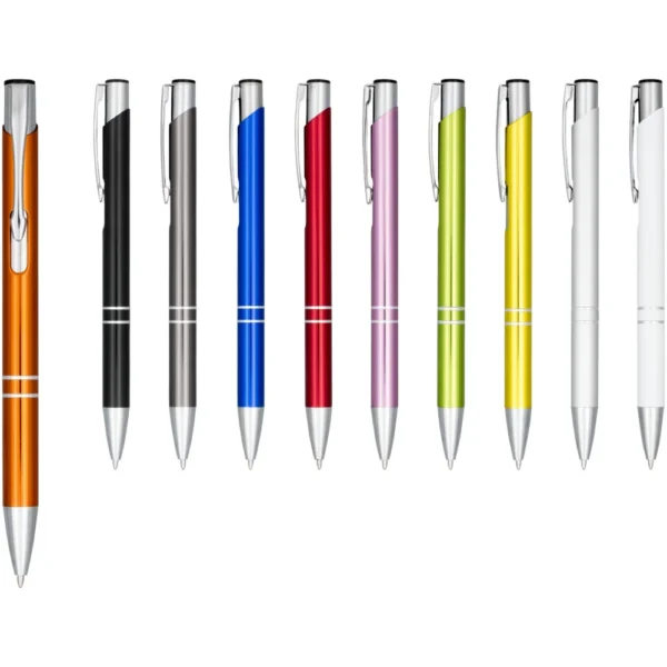 Stylo bille rétractable en aluminium anodisé Moneta (encre noire)