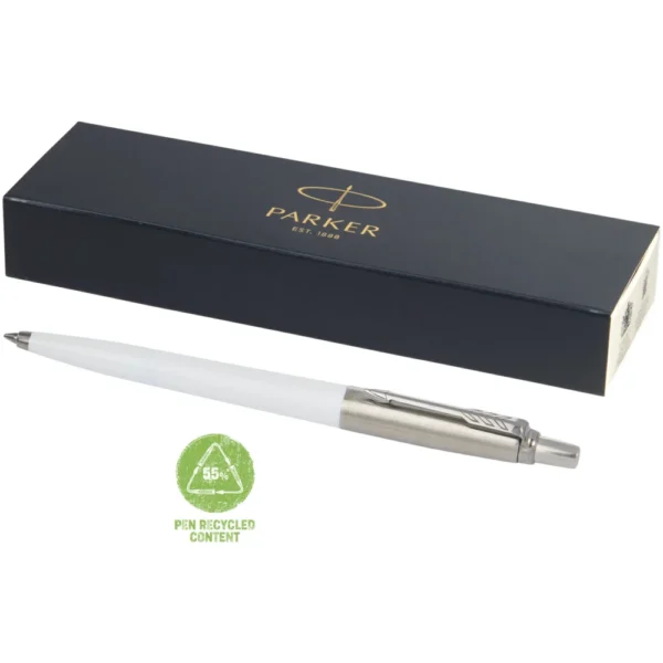 Stylo bille Parker Jotter recyclé (encre noire) – Blanc