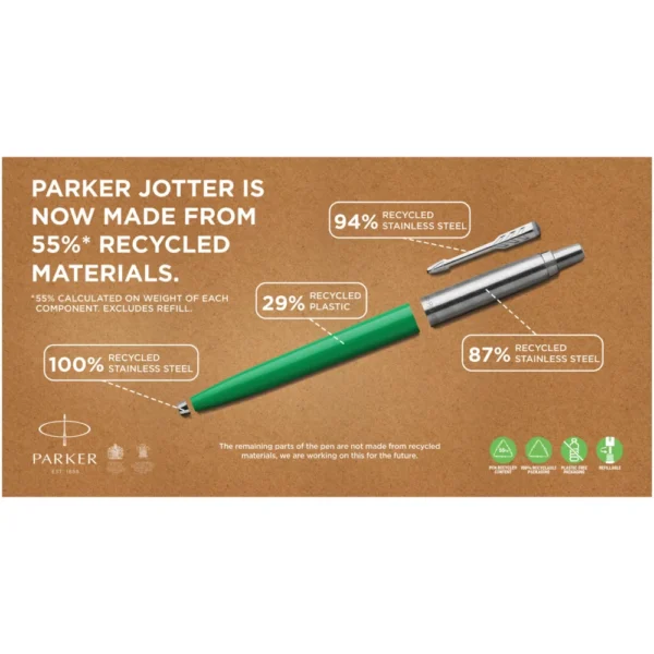 Stylo bille Parker Jotter recyclé (encre noire)