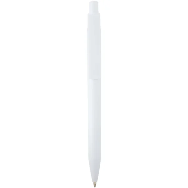 Stylo bille Unica en plastique recyclé (encre bleue) – Blanc