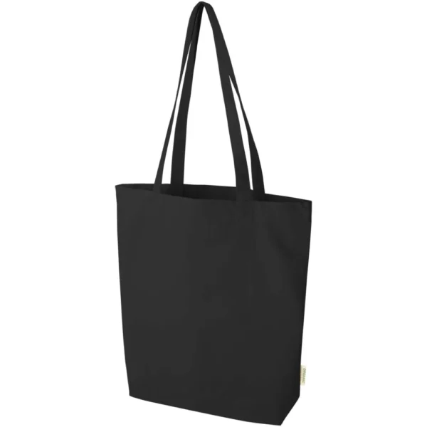 Sac shopping Odisha bio OCS à large fond 180 g/m2 de 11 L – Noir
