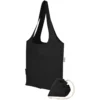 Sac fourre-tout pliable en coton recyclé GRS « Madras Blend » 140 g/m², 7 L – Noir