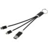 Câble de charge 4-en-1 Metal en aluminium recyclé avec porte-clés – Noir