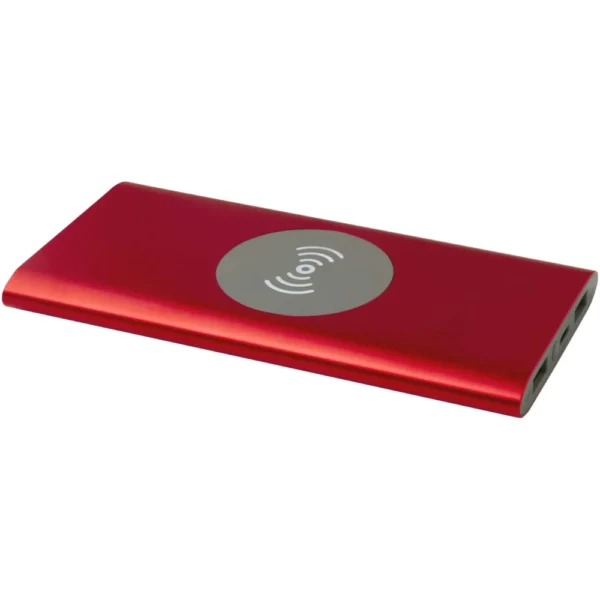 Batterie de secours sans fil en aluminium recyclé Juice type-C de 8 000 mAh – Rouge Batterie de secours sans fil en aluminium recyclé Juice type-C de 8 000 mAh – Rouge