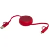 Câble rétractable 5 en 1 Alasia de 100 cm en plastique recyclé et aluminium pour la synchronisation des données et la charge Câble rétractable 5 en 1 Alasia de 100 cm en plastique recyclé et aluminium pour la synchronisation des données et la charge