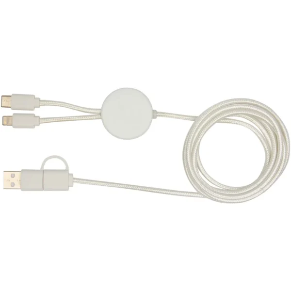 Câble 5 en 1 Chechia en plastique recyclé de 150 cm pour la synchronisation des données et la charge rapide de 27 W avec déta