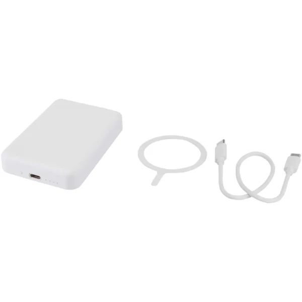Batterie de secours Acrab magnétique sans fil de 5 000 mAh et 15 W avec PD de 20 W - fabriquée en plastique recyclé Batterie de secours Acrab magnétique sans fil de 5 000 mAh et 15 W avec PD de 20 W - fabriquée en plastique recyclé