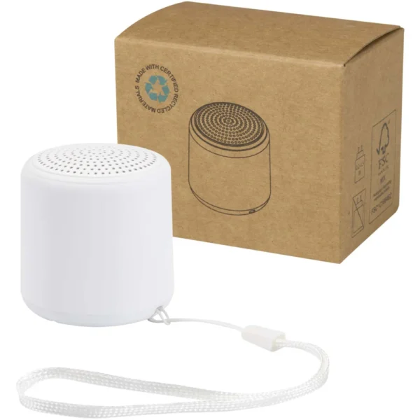 Enceinte sans fil Velkis sans fil Bluetooth® en plastique recyclé – Blanc