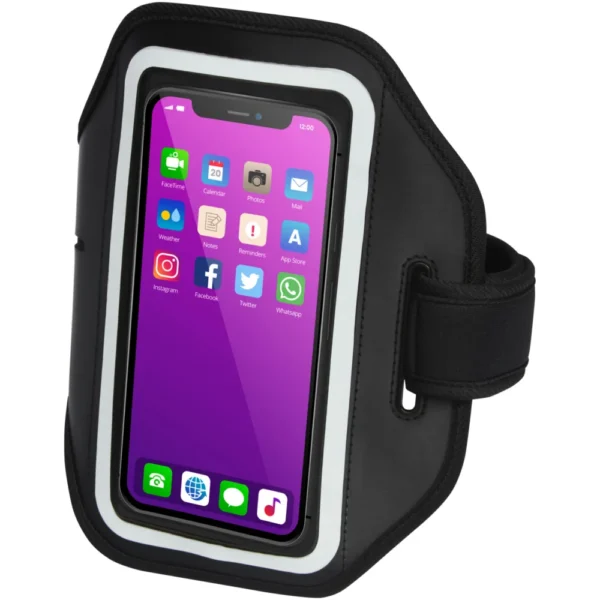 Bracelet réfléchissant pour smartphone avec étui transparent Haile – Noir