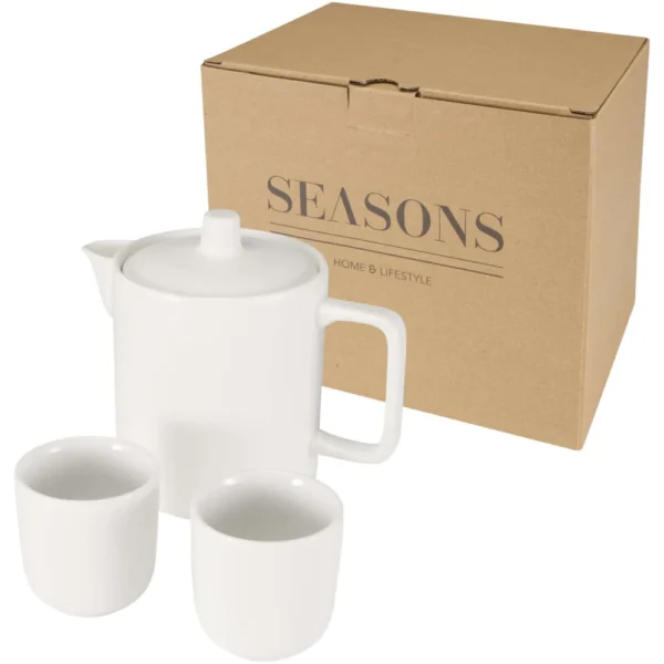 Service à thé avec théière et tasses Suki – Blanc