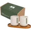 Ensemble Originalhome composé d'un plateau ovale en bois et d'un mug en céramique de 150 ml – Bois