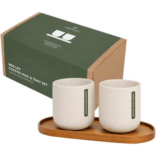 Ensemble Originalhome composé d'un plateau ovale en bois et d'un mug en céramique de 150 ml – Bois