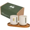 Ensemble Originalhome composé d'un plateau ovale en bois et d'un mug en céramique de 150 ml