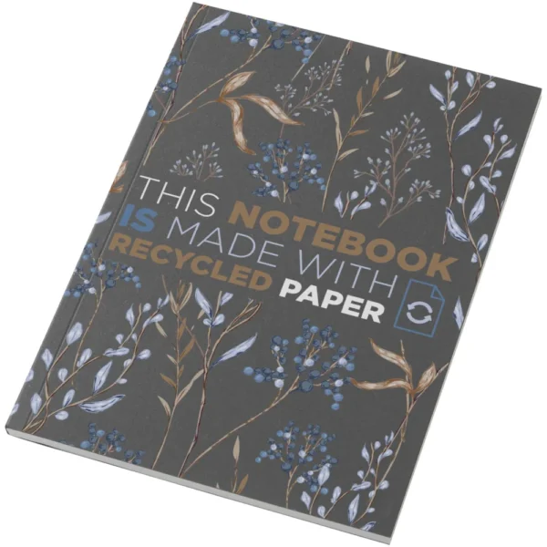 Cahier Novella Austen Colours recyclé A5 à couverture souple de 50 feuilles – Charbon