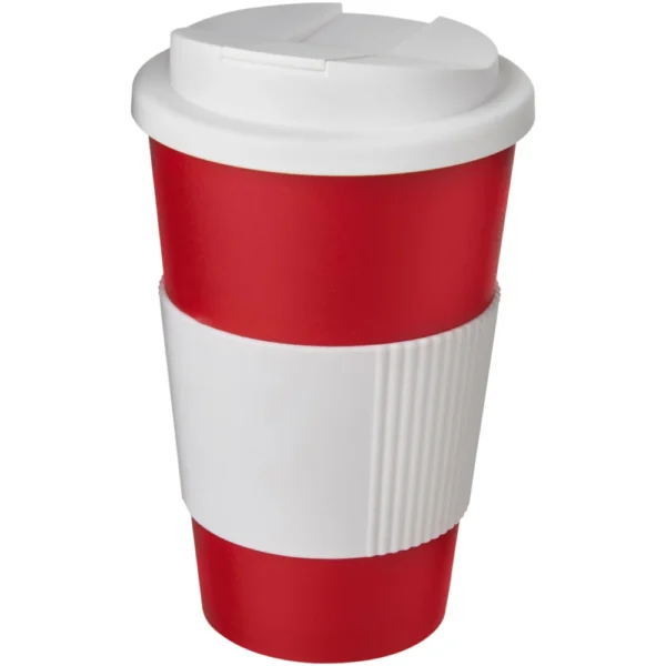 Gobelet isolant Americano® 350ml avec bandeau antidérapant et couvercle anti-fuite – Rouge