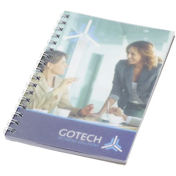 Cahier Desk-Mate® A6 à spirales avec couverture polypropylène – Blanc