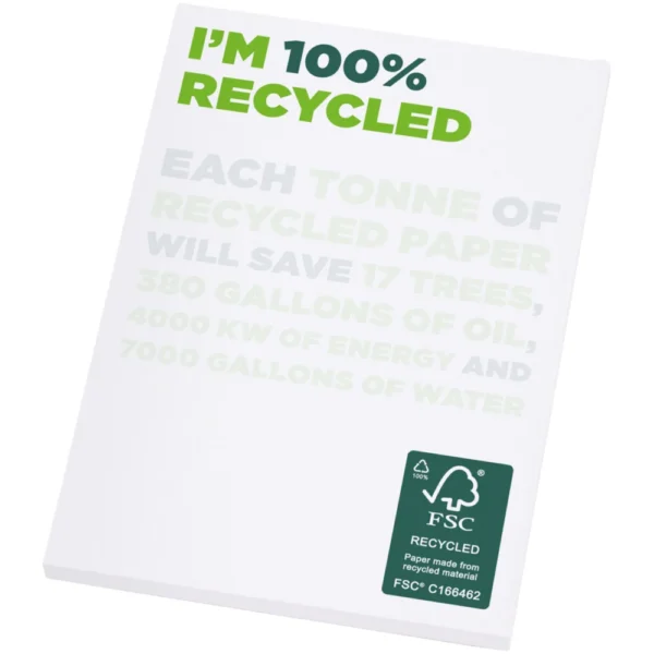 Bloc-notes A7 recyclé Desk-Mate® – Blanc