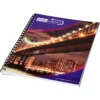 Carnet de notes à spirales A5 Desk-Mate® avec couverture arrière imprimée – Noir