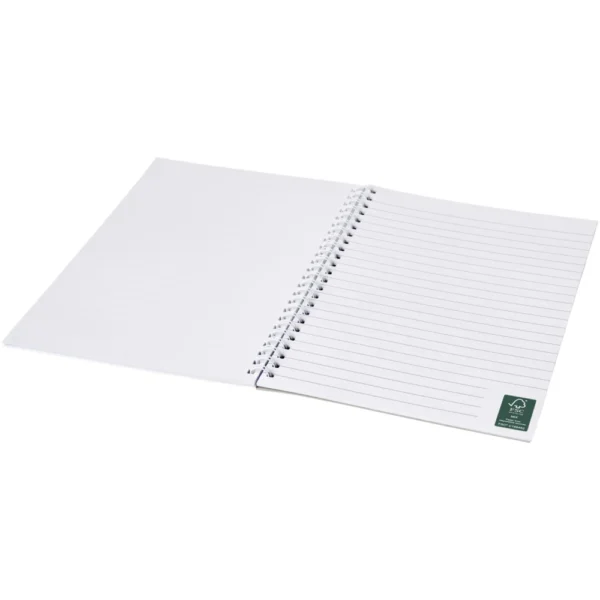 Carnet de notes à spirales A4 Desk-Mate® avec couverture arrière imprimée